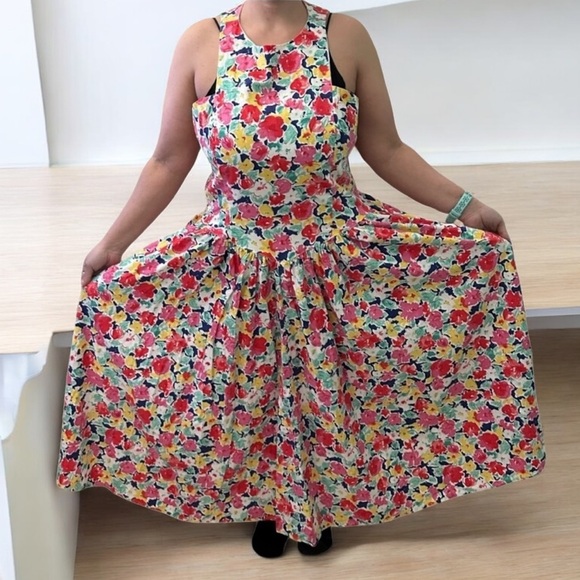 Robbie Bee Dresses & Skirts - Vintage Robbie Bee 100% Cotton Floral Dress Size 10